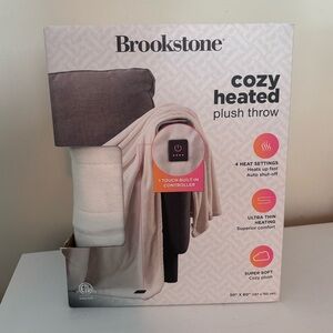 Brookstone Heated Plush Throw - Soft White